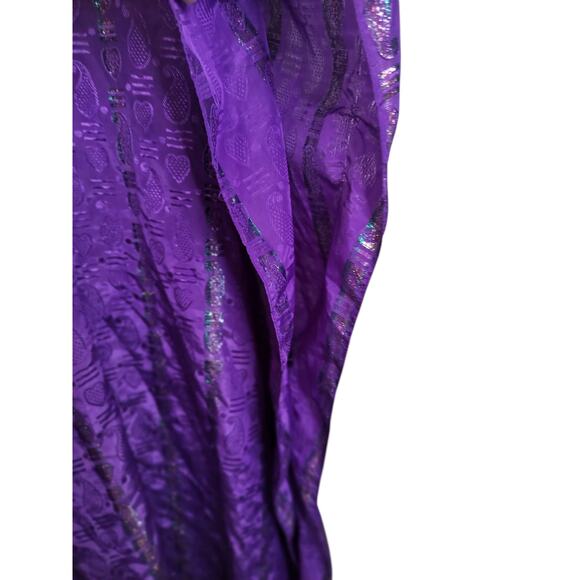 4272). Mystique Purple Heart Paisley Peint  Kaftan Dress One Size fits All - Picture 3 of 7